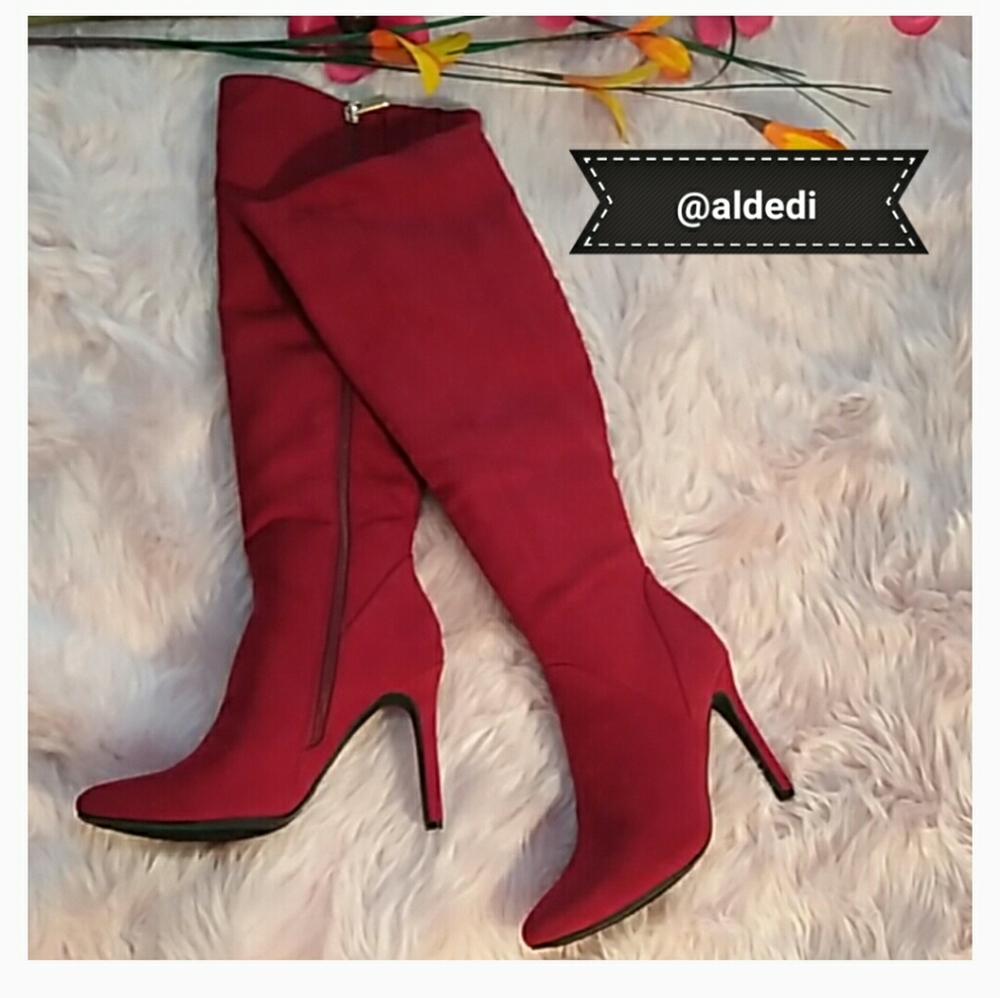 Knee High Red Boots